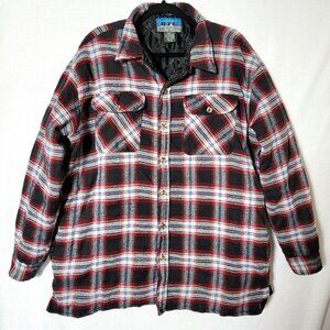 BTC Bay Trading Co Mens Shirt Size 3XL Lined Quilted Flannel Red Black White